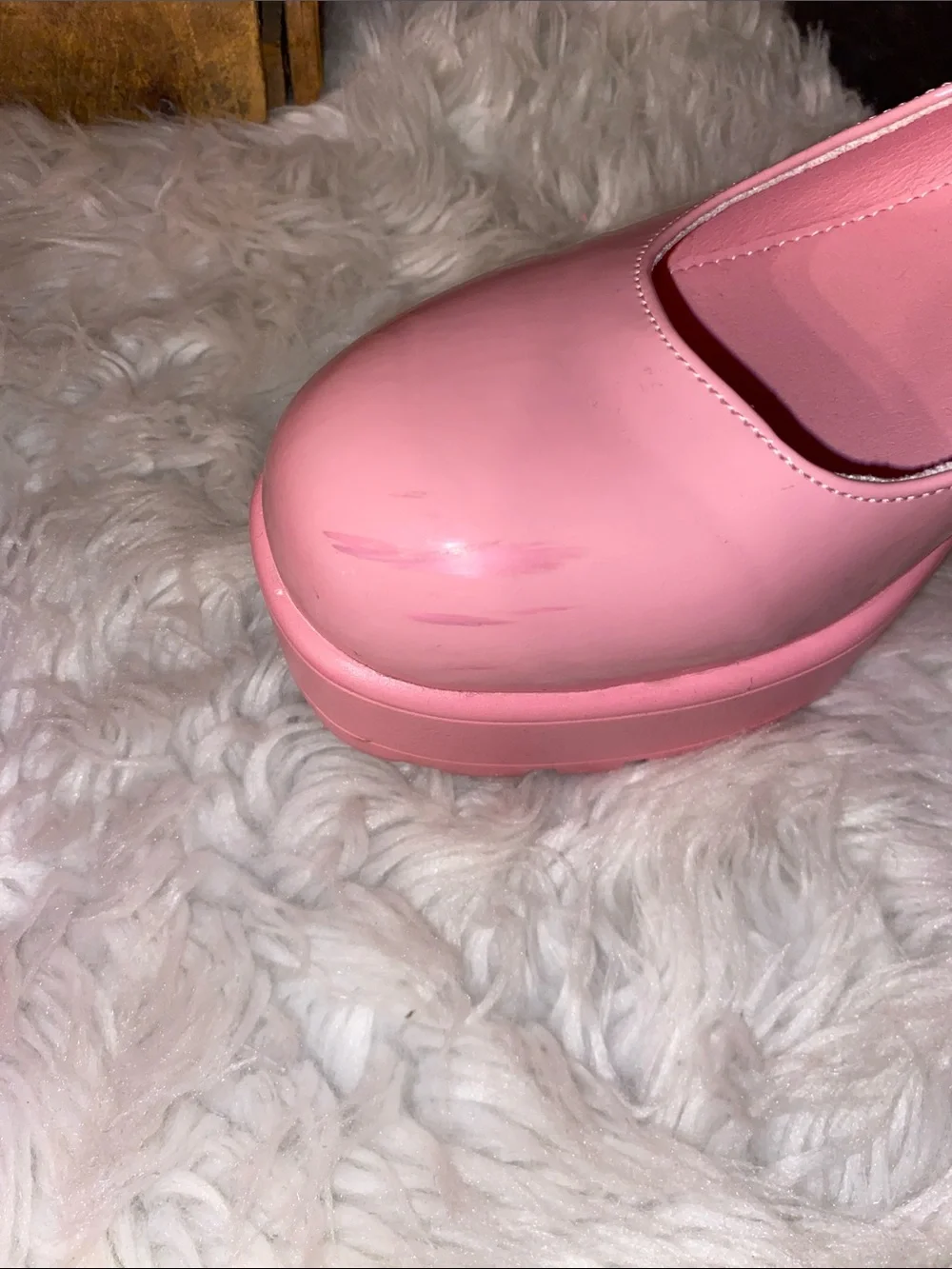 KOI Pink Patent Mary Jane Platform Heels